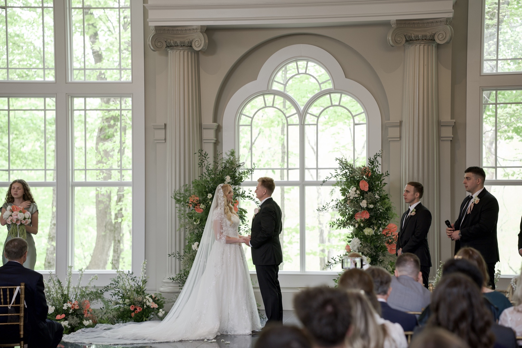 Bride in a fashion-forward gown